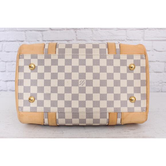 Louis Vuitton Berkeley Damier Azur Tote Shoulder Bag White Boston Duffle A5343 - Picture 11 of 11